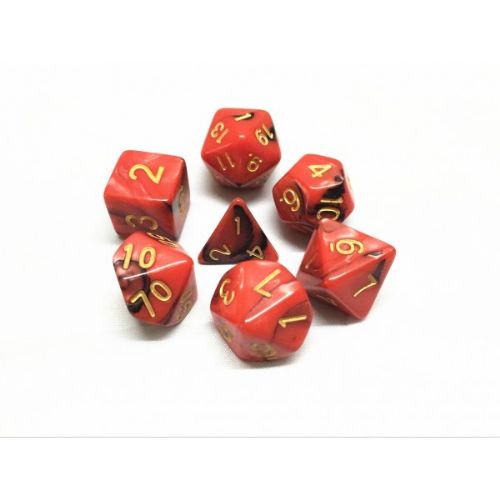 Red and Black Blend Roleplaying Dice Set ideal for DND